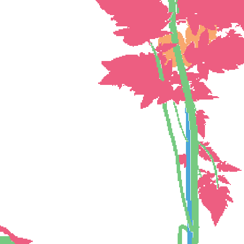 Sample annotation mask from Synthetic Plants