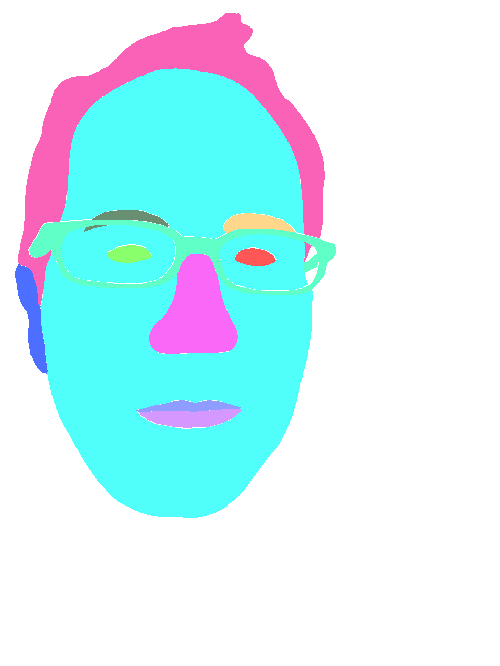 Sample annotation mask from Multi-Class Face Segmentation