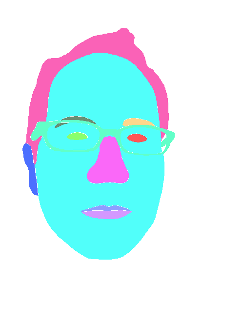 Sample annotation mask from Multi-Class Face Segmentation