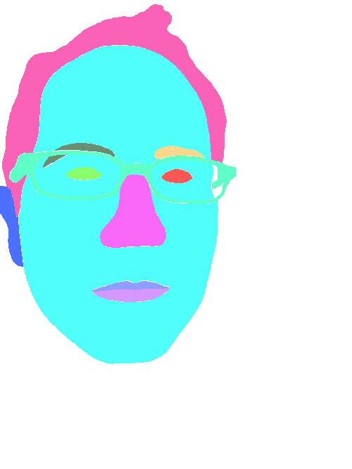 Sample annotation mask from Multi-Class Face Segmentation