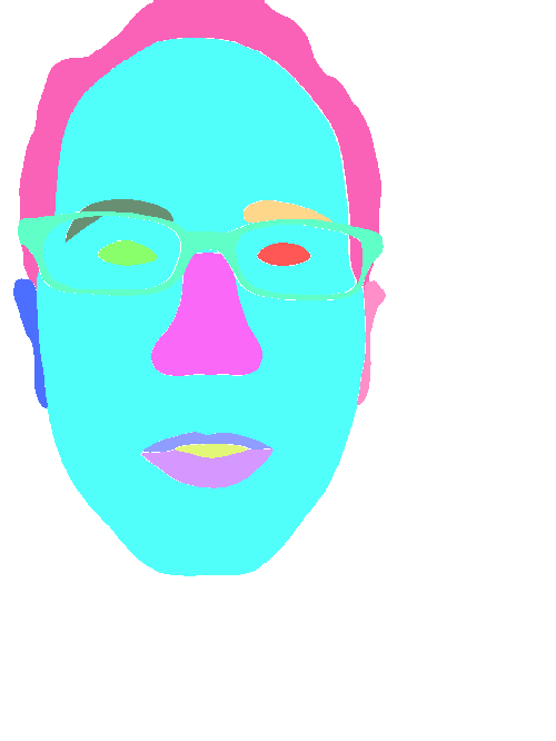 Sample annotation mask from Multi-Class Face Segmentation