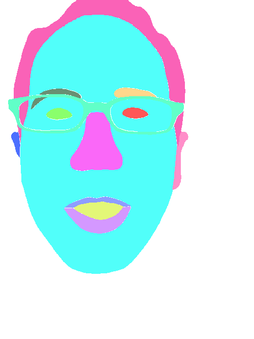 Sample annotation mask from Multi-Class Face Segmentation