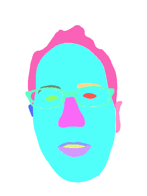 Sample annotation mask from Multi-Class Face Segmentation