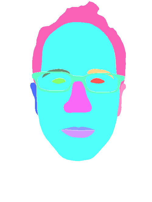 Sample annotation mask from Multi-Class Face Segmentation