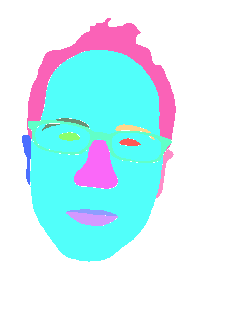 Sample annotation mask from Multi-Class Face Segmentation