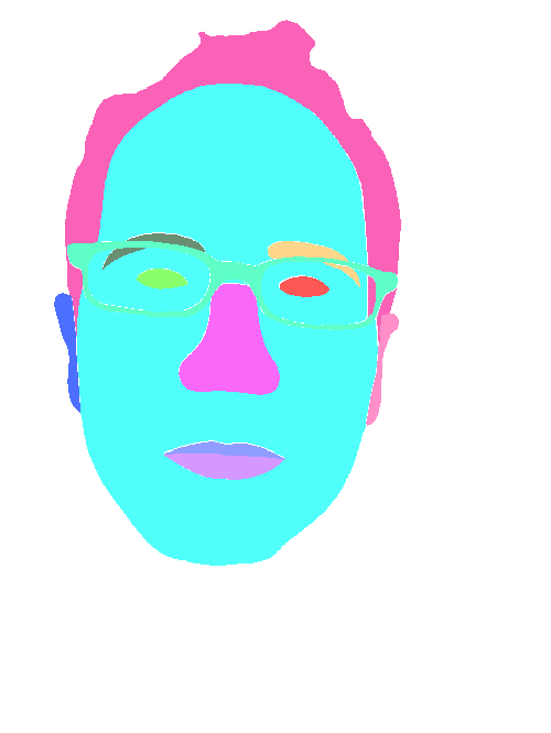 Sample annotation mask from Multi-Class Face Segmentation