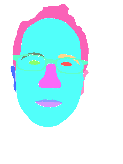 Sample annotation mask from Multi-Class Face Segmentation