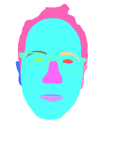Sample annotation mask from Multi-Class Face Segmentation