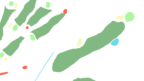 Sample annotation mask from Danish Golf Courses Orthophotos