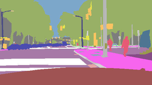 Sample annotation mask from Mapillary Vistas