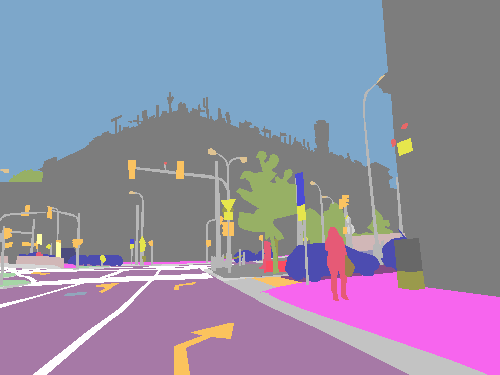 Sample annotation mask from Mapillary Vistas