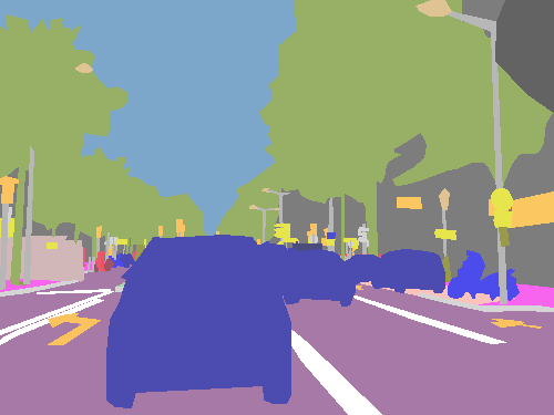 Sample annotation mask from Mapillary Vistas