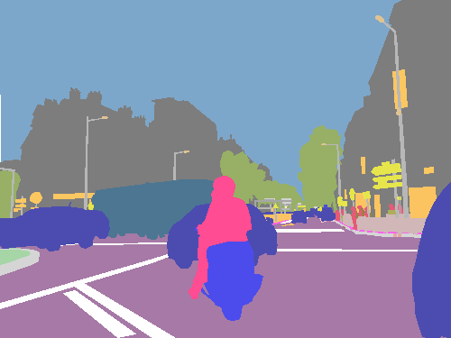 Sample annotation mask from Mapillary Vistas