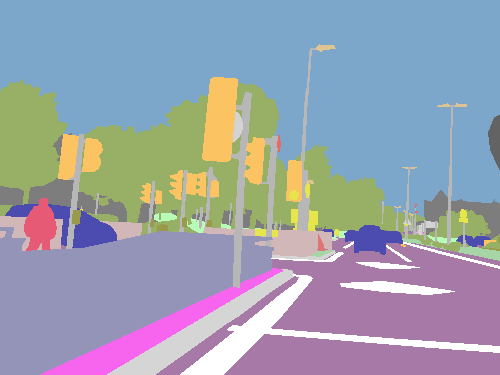 Sample annotation mask from Mapillary Vistas