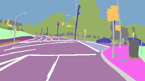 Sample annotation mask from Mapillary Vistas