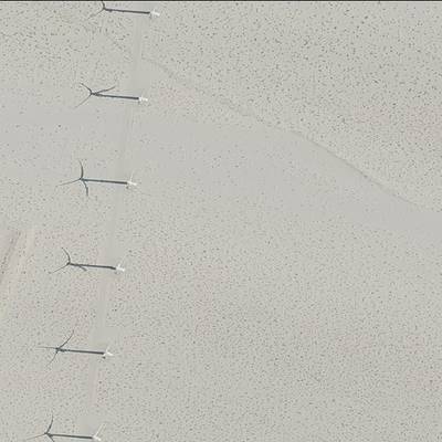 Sample image from Overhead Imagery of Wind Turbines (by Duke Dataplus2020)