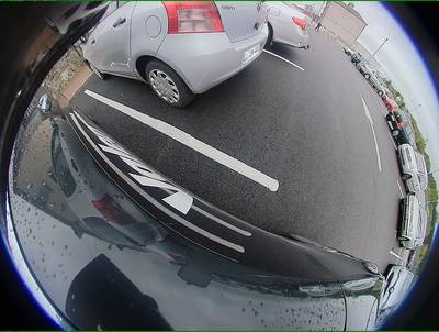 Sample image from WoodScape: RGB Fisheye