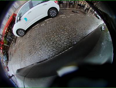 Sample image from WoodScape: RGB Fisheye