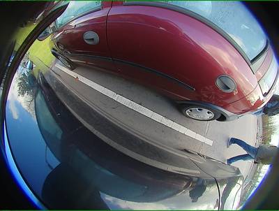 Sample image from WoodScape: RGB Fisheye
