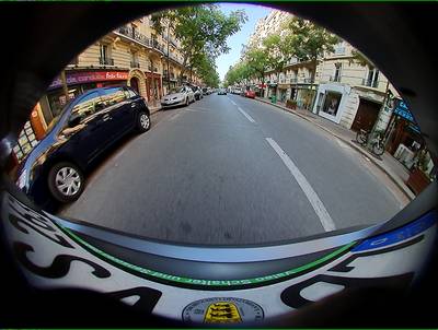 Sample image from WoodScape: RGB Fisheye