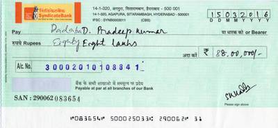 Sample image from Cheque Detection