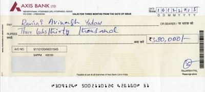 Sample image from Cheque Detection