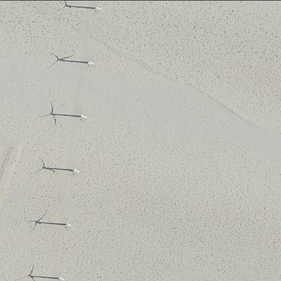 Sample image from Overhead Imagery of Wind Turbines (by Duke Dataplus2020)